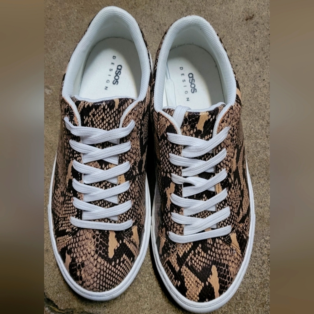 Asos Design snake print sneakers